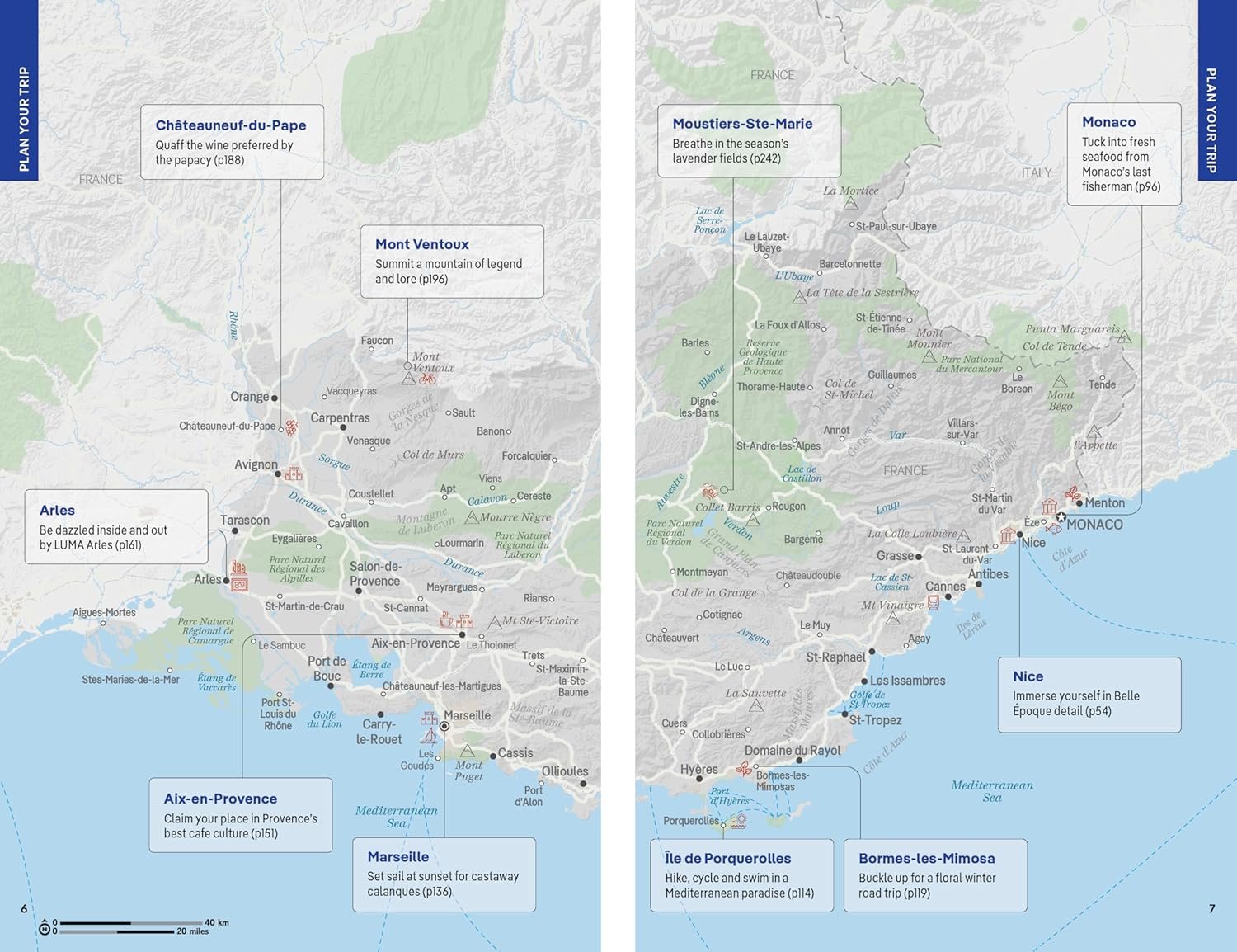 Map of Provence and Côte d’Azur by Lonely Planet